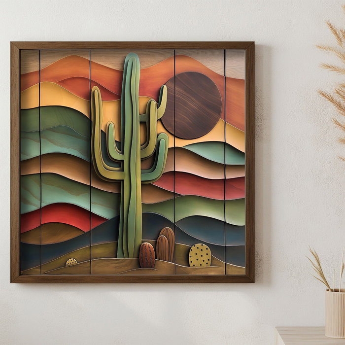 Wallity Pintura Decorativa en MDF con Marco AI082 Multicolor